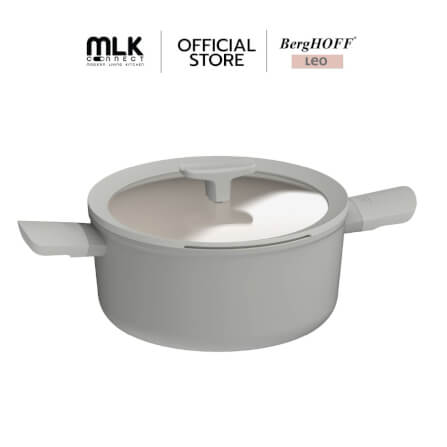 หม้อสต๊อกอะลูมิเนียมหล่อเคลือบเซรามิก BergHOFF รุ่น Leo Balance Moonmist 24x11.5cm  3950429_1